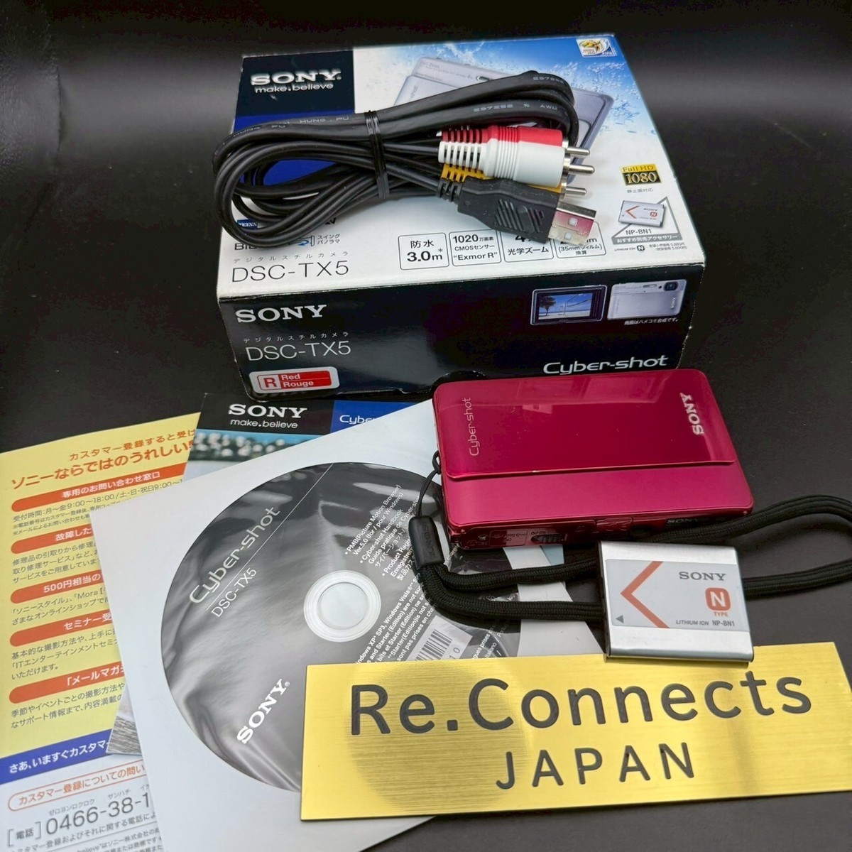 Sony Cyber-shot DSC-TX5 Red 10.2MP Compact Digital Camera FROM JP