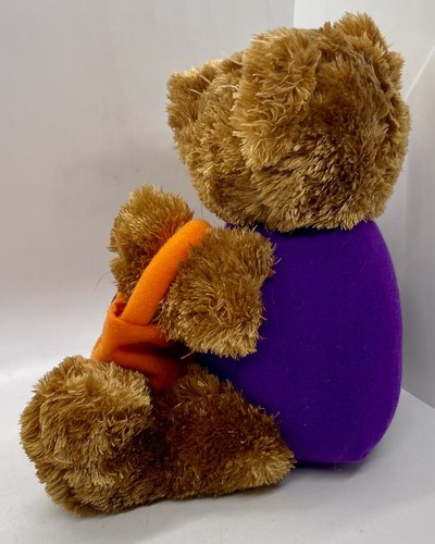 M&M Galerie Purple Halloween Bear Plush W/ Light Up Pumpkin Treat Bag Rare - Picture 3 of 7