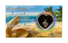 Sea Shell Love Wish Pearl Pendant with 16" Stainless Steel Necklace