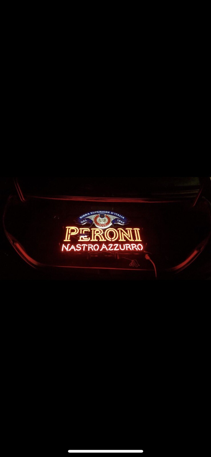 Vtg BIRRA PERONI Nastro Azzurro Birra Superiore D’Italia DAL1846 NEON