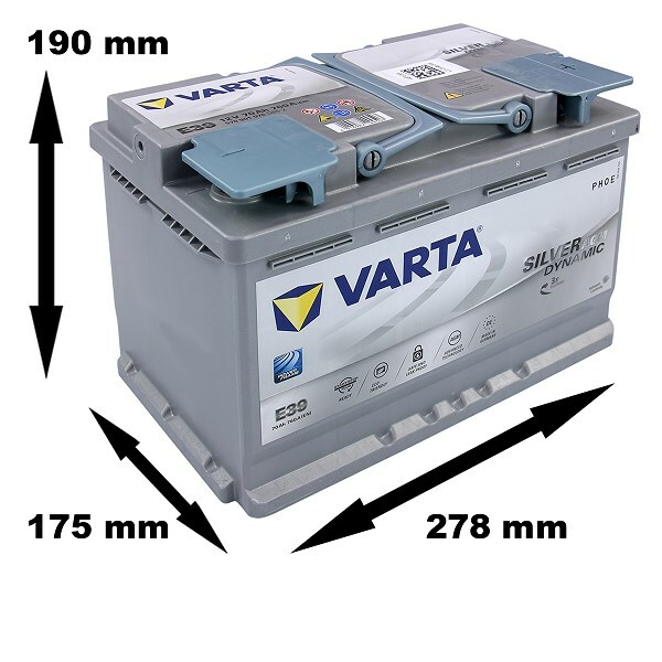 BATTERIA AUTO VARTA SILVER DYNAMIC A7 (ex E39) 12V 70AH 760A