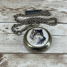 Westminster Wildlife Series Wolf Pocket Watch  Chain