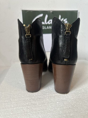 Clarks Leather Ankle Boots Size UK 6.5 EU 40 in Black - Picture 5 of 10