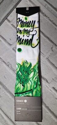 Stance Airbrush Money Classic Medium gepolsterte Crew-Socken Large Unisex UVP £ 12