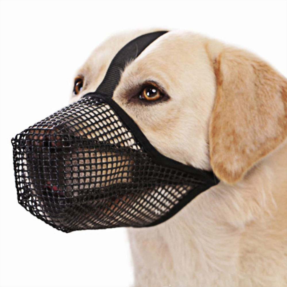 Dog Muzzle Pet Mouth Cover Soft Mesh Muzzles Adjustable No Bite Puppy