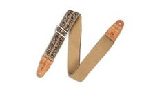 Levy's Leathers 2" Hemp  Vegan  Guitar Strap With Berry And Taupe Motif On Na...