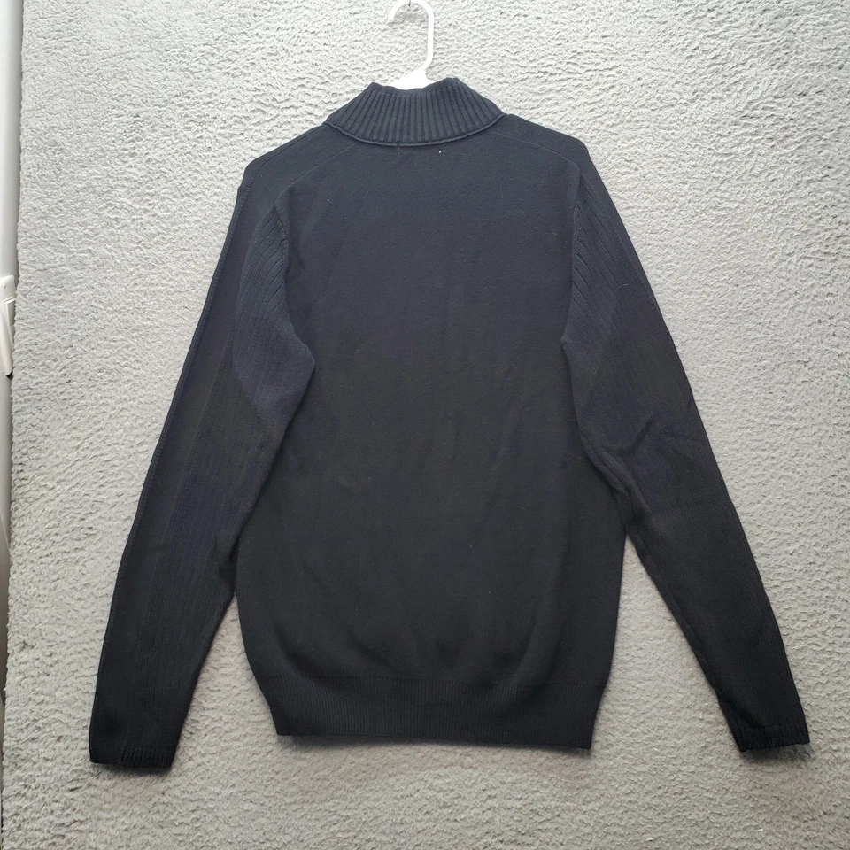 Cárdigan Suéter Calvin Klein Para Hombre Mediano Negro Acanalado Dobladillo y Puño Cremallera Completa Foto 2 de 4