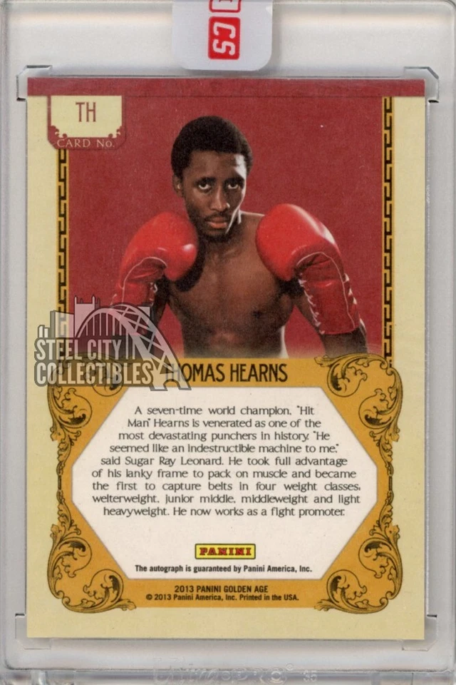 Thomas Hearns 2013 Panini Golden Age Autograph Card #TH - Image 2 of 2