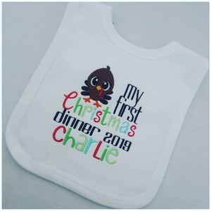 first christmas dinner bib