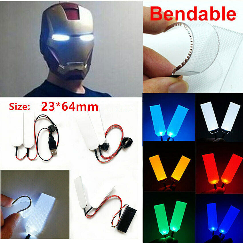Hazlo tú mismo Kits de luz LED flexible para Iron Man Batman Casco Máscara Piezas de Cosplay