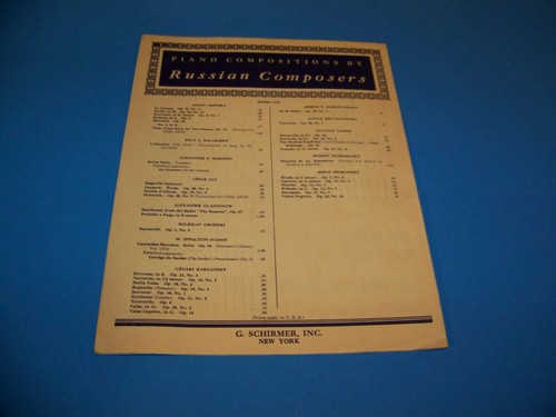 Prelude (only) Russian Composers Vintage Sheet Music 1925 - Picture 3 of 3