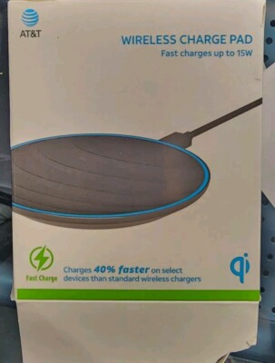 AT&T Wireless Charger Pad 15W Fast Qi Charging Model 06351 Open Box