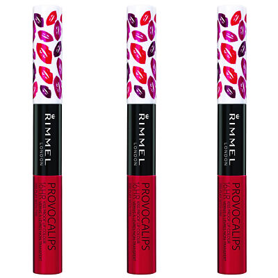 (3 Pack)Rimmel Provocalips 16hr Kissproof Lipstick Play with Fire, 0.14 Fluid Oz