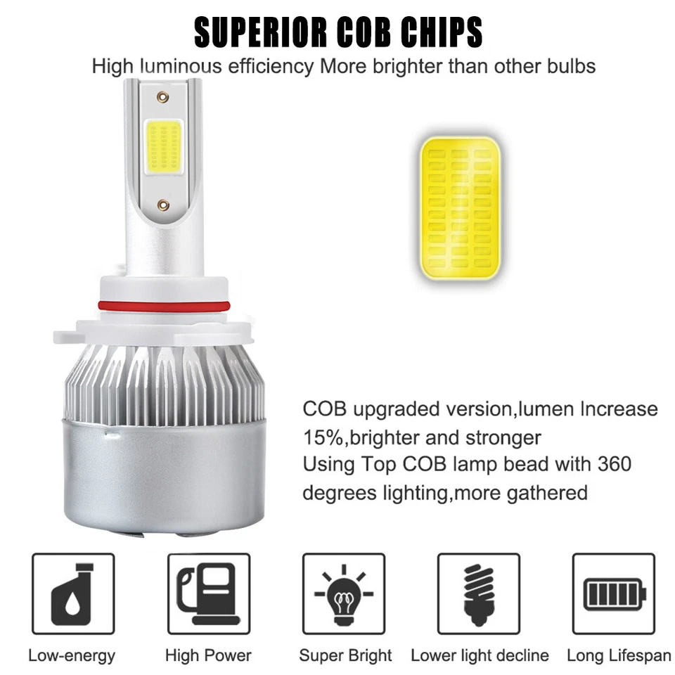 For Subaru Legacy Outback 2005-2014 - 4PC 8000K LED Headlight Bulb High Low Beam - Изображение 4 из 4