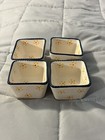 4 Temptations by Tara Old World Yellow Ramekins Square 4 Oz Bowls Lot Set Oven