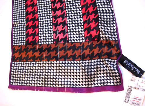 VINTAGE OSCAR DE LA RENTA SCARF - LONG & NARROW 90% SILK 10% METALLIC NEW W TAGS - Bild 3 von 8