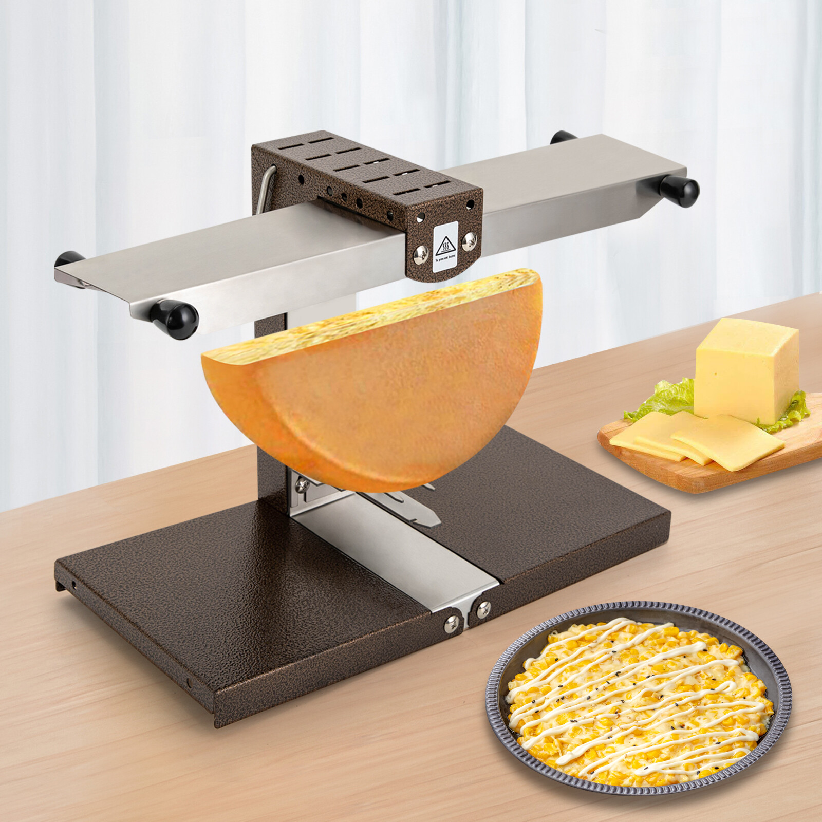 Fundidor de Queso Raclette Comercial Multifunción Ángulo Ajustable 1000W Rápido