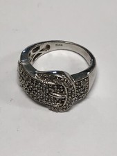 925 Sterling Silver Belt Design Ring 5.7 Grams Size 6