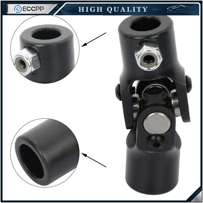 5/8''-36 Spline X 3/4'' Round U Joint Single Universal Steering Shaft Black