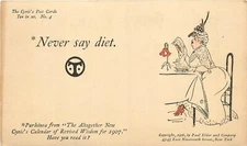 c1907 bull dog never say diet cynic book of wisdom undivided postcard 25-4074