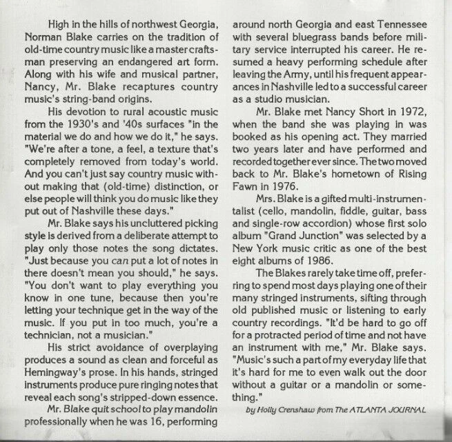 Norman & Nancy Blake : Norman & Nancy Blake "Just Gimme Something I'm Used To" Foto 3 de 4