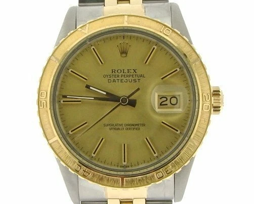 Mens Rolex 2Tone Yellow Gold/Steel Datejust 16253 Watch Thunderbird Turn-O-Graph