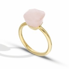 18 Carat Yellow Gold Nudo Model Ring with Pink Stone for Women