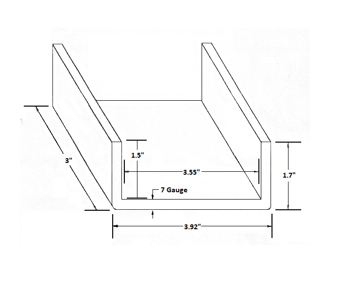 CURT Raw Steel Weld-On Stake Pocket, 3-1/2 In. X 1-5/8 In. I.D - Foto 5