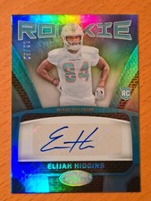 2023 Certified Rookie Auto Teal #20 Elijah Higgins Dolphins TE #'d 5/50