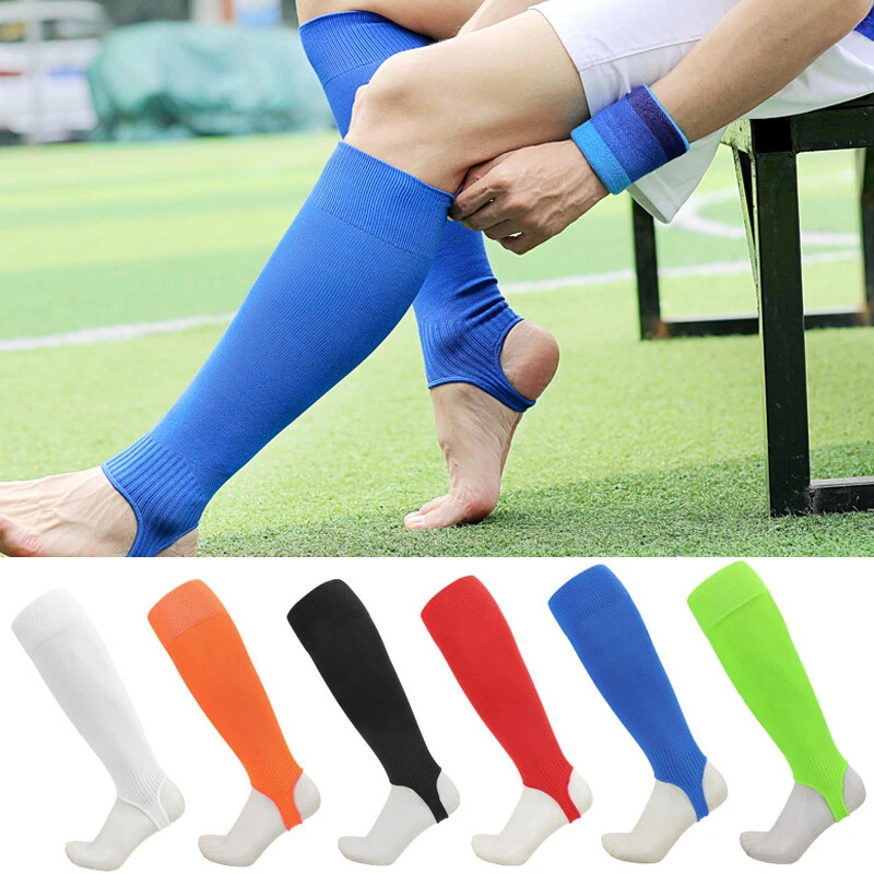 Mens Sport Long Tube Socks Guard Sleeves Football Leg Cover Protection Thin