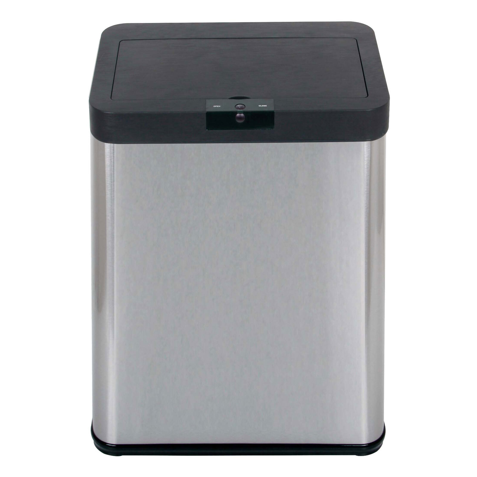 Echtwerk Edelstahl  Abfalleimer SQUARE Automatik Sensor Mülleimer silber/schwarz