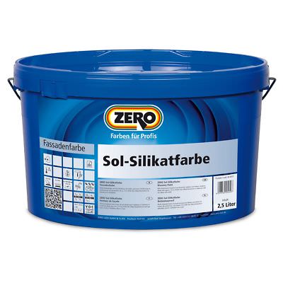 ZERO Sol Silikatfarbe Mineralfarbe Fassadenfarbe weiß 2,5 L (13,16 EUR pro l)