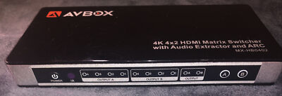 4K 4x2 HDMI Matrix Switcher With Audio Extractor And ARC MX-HB0402 