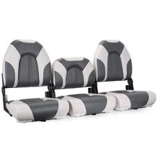 NORTHCAPTAIN Charcoal/Light Grey  52" Folding Bass Boat Seat 3 PCS