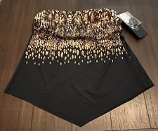NWT Miraclesuit Tankini Top 8 Black Tan 6436656XAST