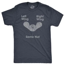Mens Left Wing Right Wing Same Nut T Shirt Funny Tool Hardware Political Joke