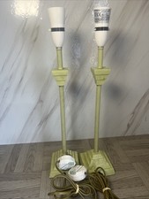 Kipfold Lighting Table Lamps X 2 Vintage Green Lamps PAT Tested M8 8AQ 18” Tall