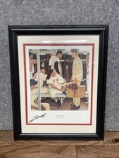 The Rookie By Norman Rockwell Vintage Poster 18 x 22 Dom Dimaggio Signed CV JD