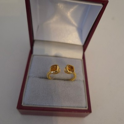 Serra Gaucha Citrin Ring in 18 Karat Gold über Sterlingsilber