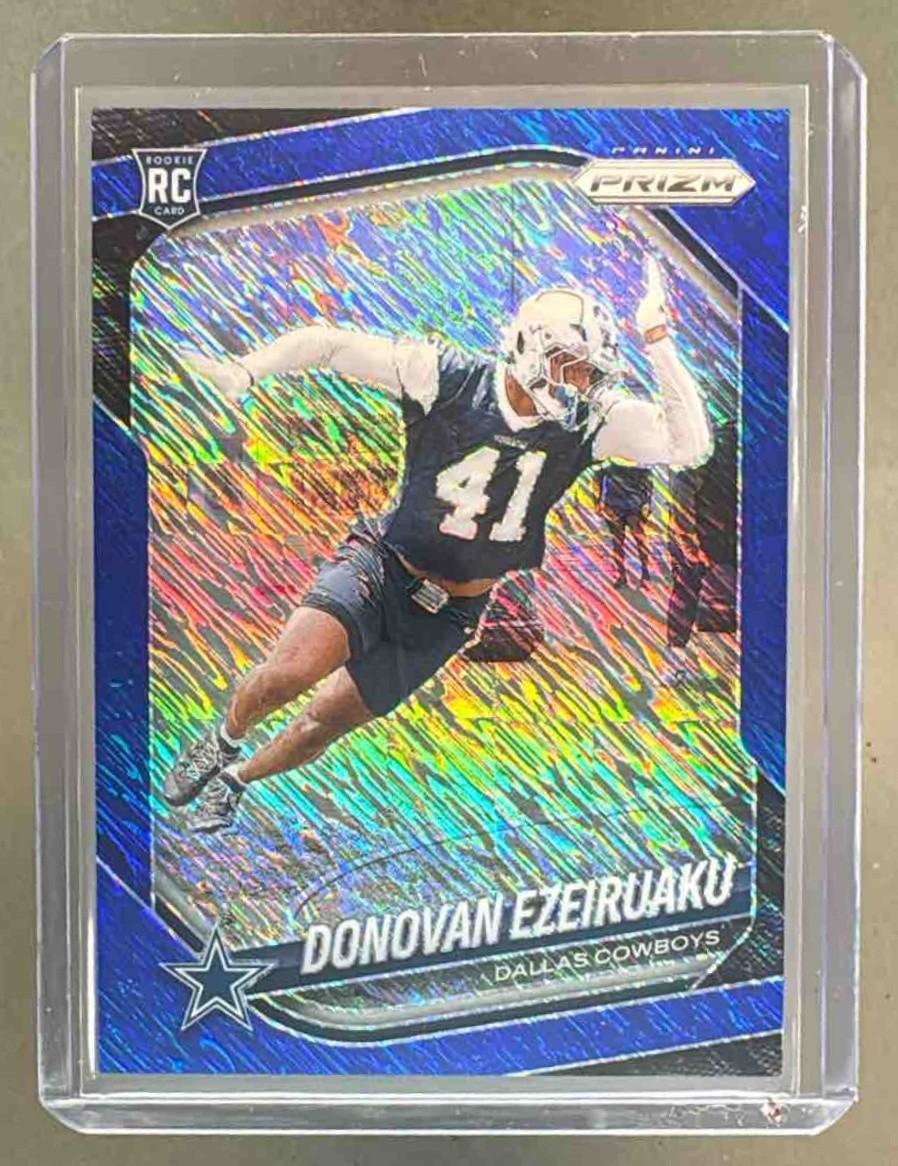Donovan Ezeiruaku 2025 Panini Prizm #314 Blue Shimmer Rookie RC /35