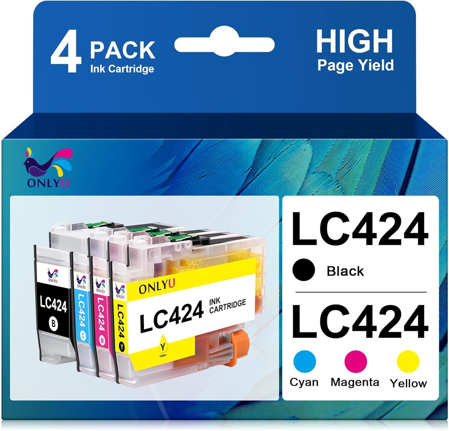 ONLYU LC424 Ink Cartridges Compatible with Brother DCP-J1200W Ink Cartridges an