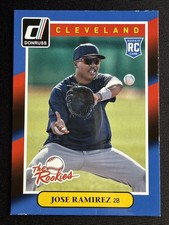 Jose Ramirez Rookie Card RC 2014 Panini Donruss Baseball The Rookies #41. rookie card picture