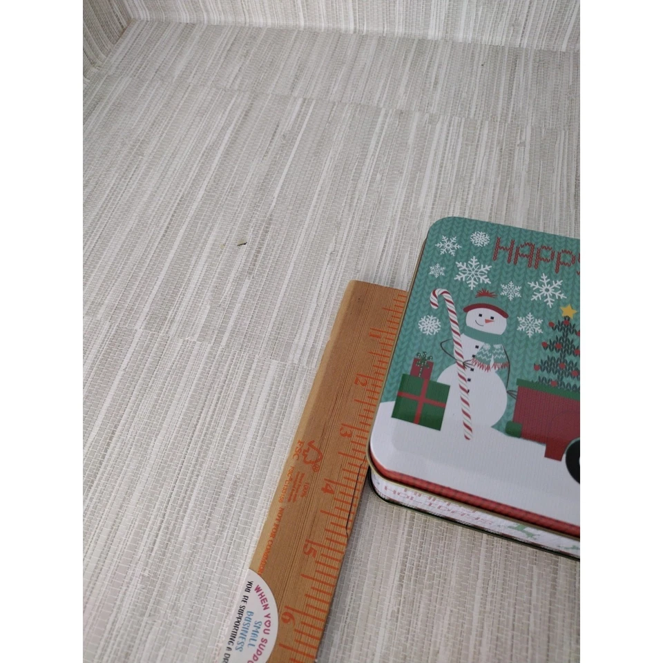 Tin Christmas Rectangular Container Multipurpose Gift Cookies Colorful 6x4X2.5 - Image 4 of 4