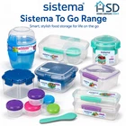 Sistema To Go Lunch Sandwich Food Snacks Salad Box Breakfast Plastic Container