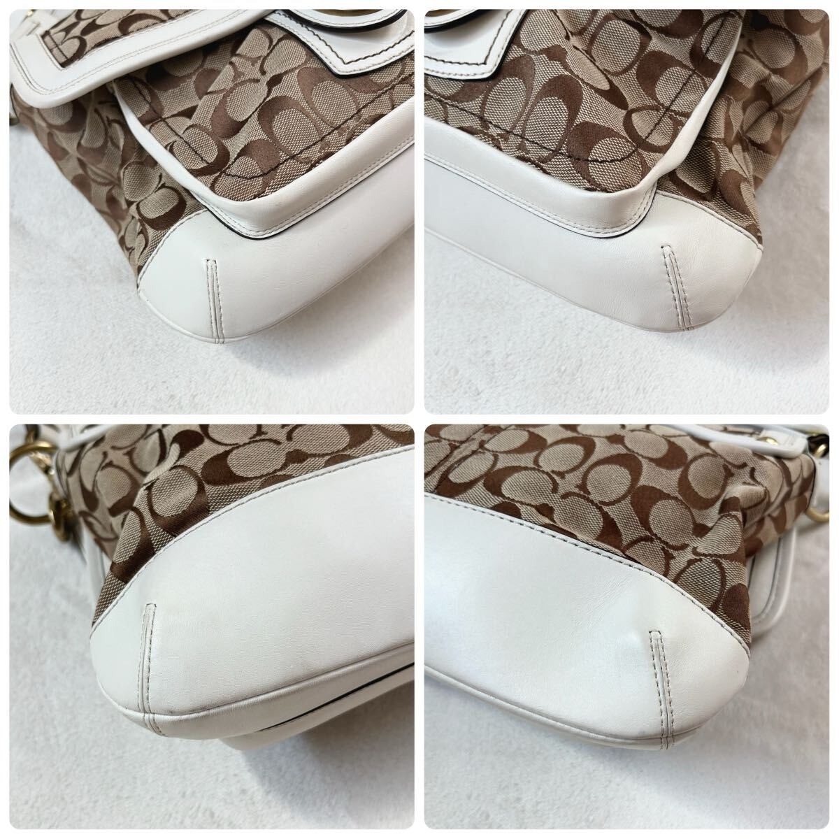 バッグ Coach Legacy Signature One Shoulder Bag Coach Legacy Signature ShoulderBag White Authentic One-Shoulder