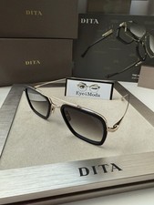 DITA FLIGHT 006 7806 B Matte Black 14K Gold Grey Gradient Sunglasses AUTHENTIC