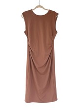 Alex Marie Brown Sleeveless Sheath Dress Women’s 10 Stretch Career Midi Work