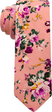 Men's Cotton Printed Floral Neck Tie Skinny Tie