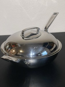 WMF Stainless Steel Multiply Wok Adjustable Vented Lid 11 1/2"