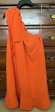 Victoria Beckham for Target orange one-shoulder scalloped dress  Large 